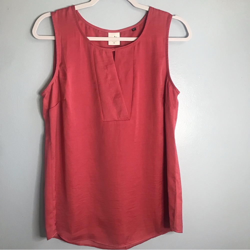 CABI Womens Blush Coral Pink Sleeveless Silky Polyester Tank Blouse SZ S